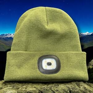 Night Scope LED Beanie Cuffed Hat Cap Rechargeable Headlamp Light Knit Unisex